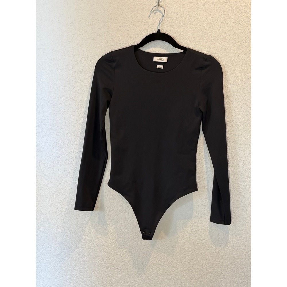 Aritzia Babaton Womens Contour Crewneck Long Sleeve Bodysuit Black M‎